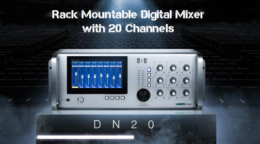 20 चैनलों के साथ रैक माउंट डिजिटल मिक्सर dn20